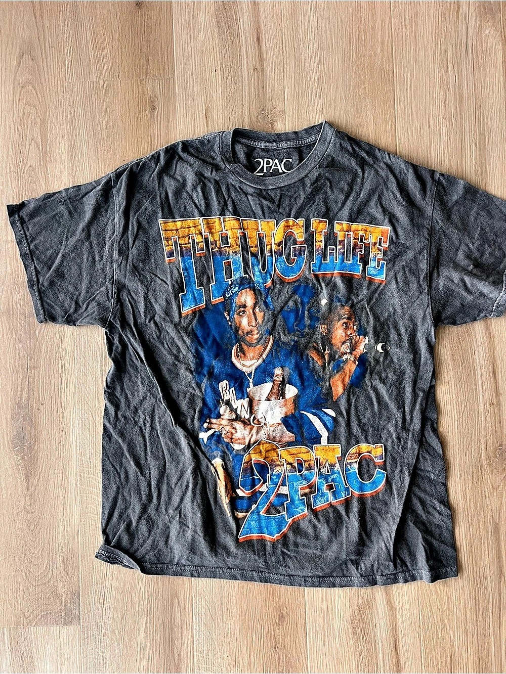 2PAC Thug Life graphic tee Graphic Tee Black Blue